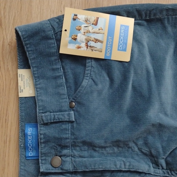 Docker's Corduroy Blue Boot Cut Size 4 Pants NWT - Picture 2 of 8